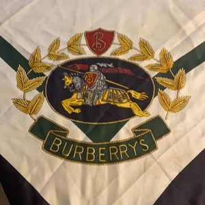 Authentic Vintage Horse Crest Burberry Silk Scarf